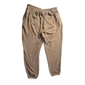 Yitty Lounge Pants Brown Terry Cloth Heart Pocket Elastic Waist XXLarge
